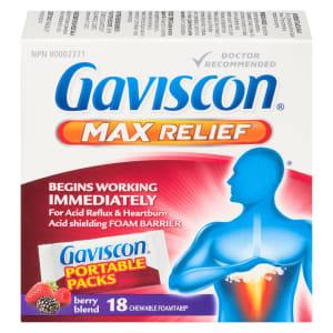 Gaviscon Max Relief Berry Blend 18 Chewable Foamtabs