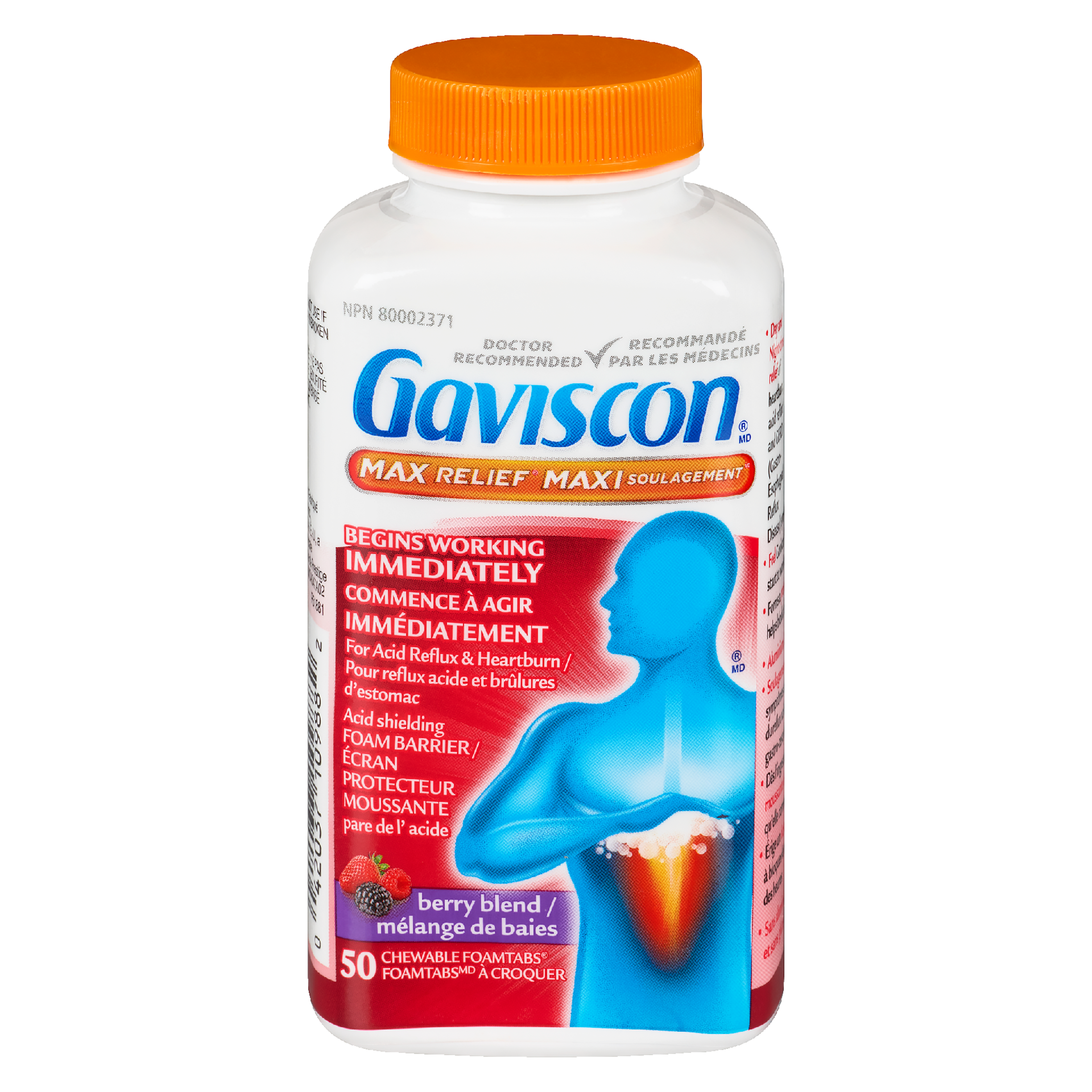 Gaviscon Max Relief Berry Blend 50 Chewable Foamtabs