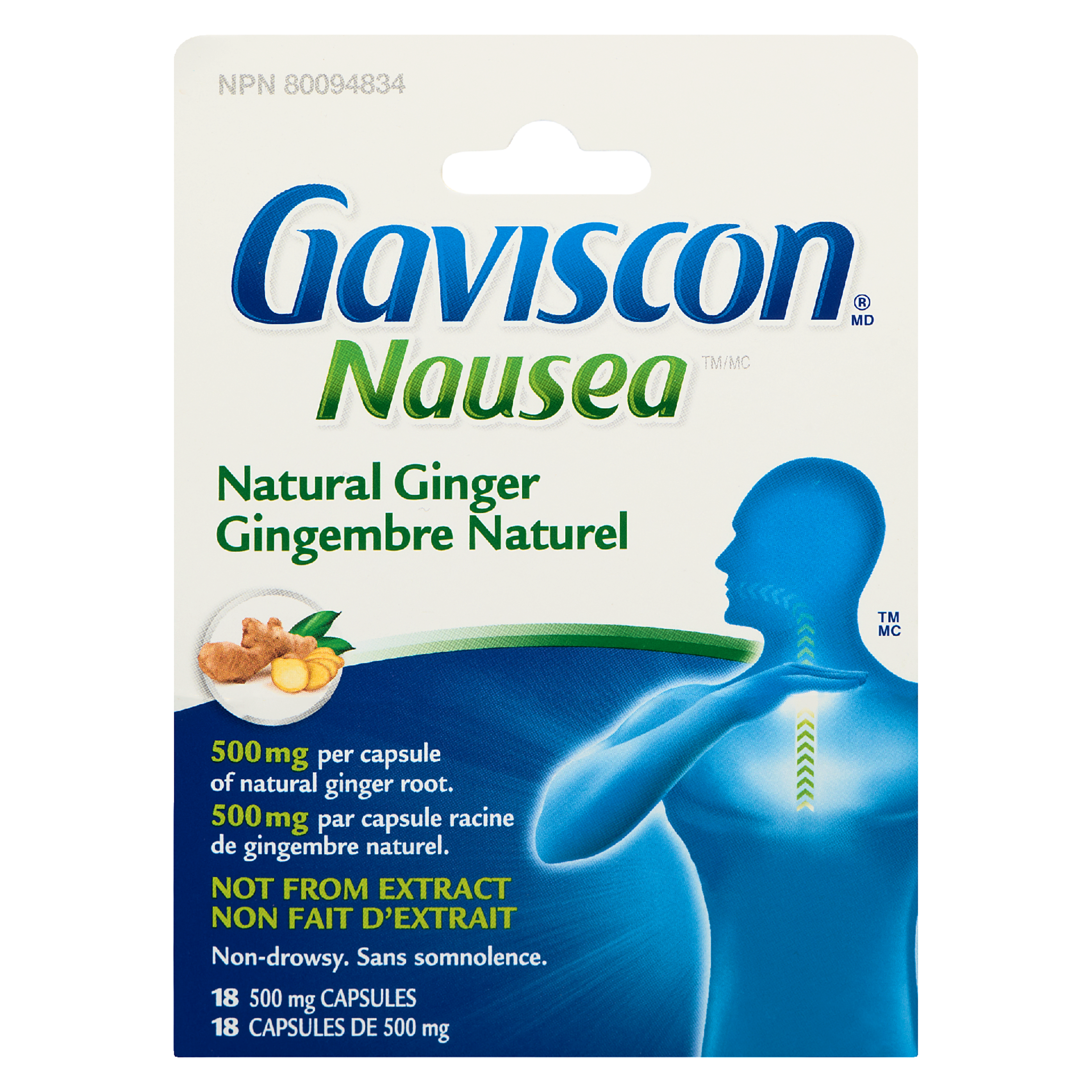 Gaviscon Nausea Natural Ginger 18 500 mg Capsules