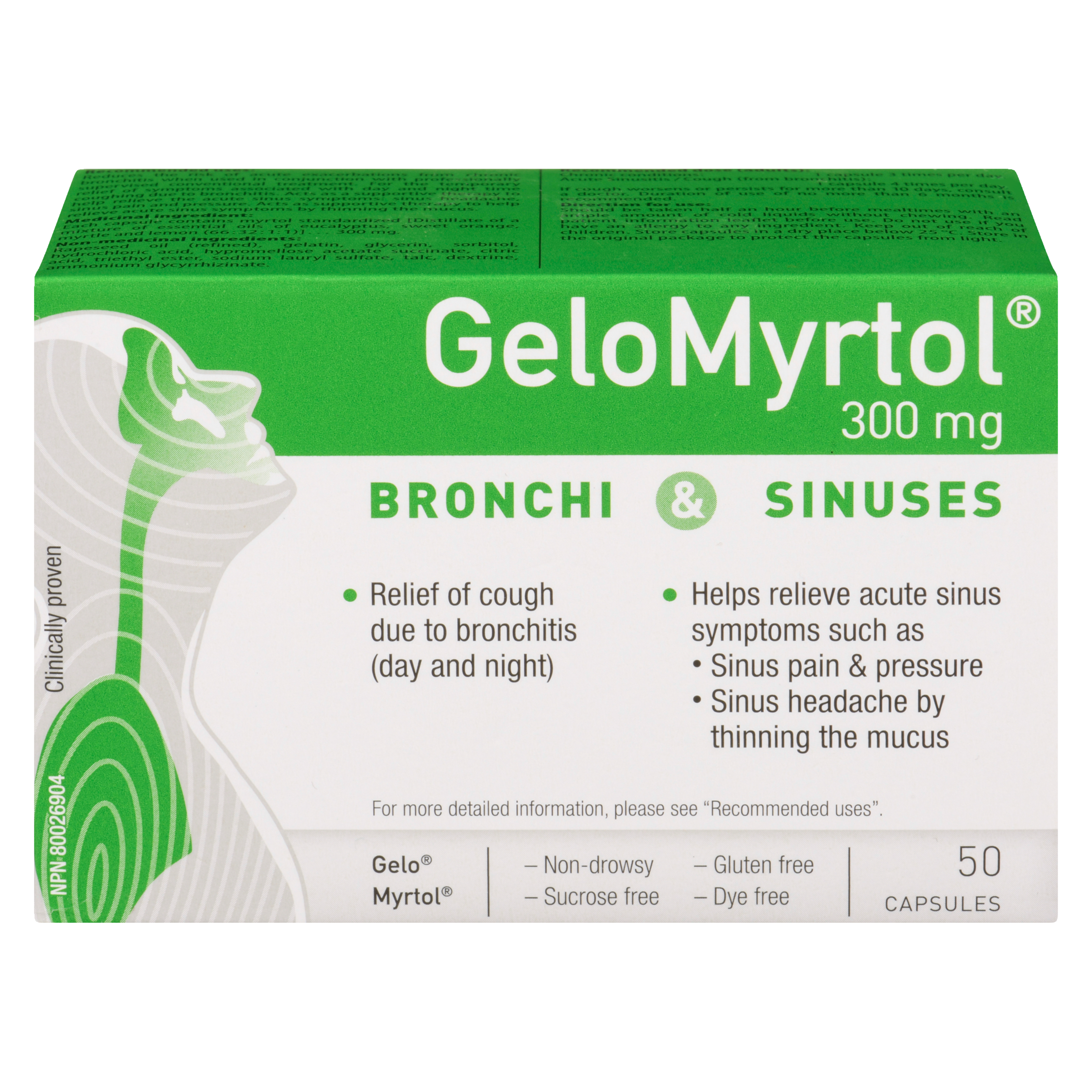 GeloMyrtol Bronchi & Sinuses 300 mg 50 Capsules