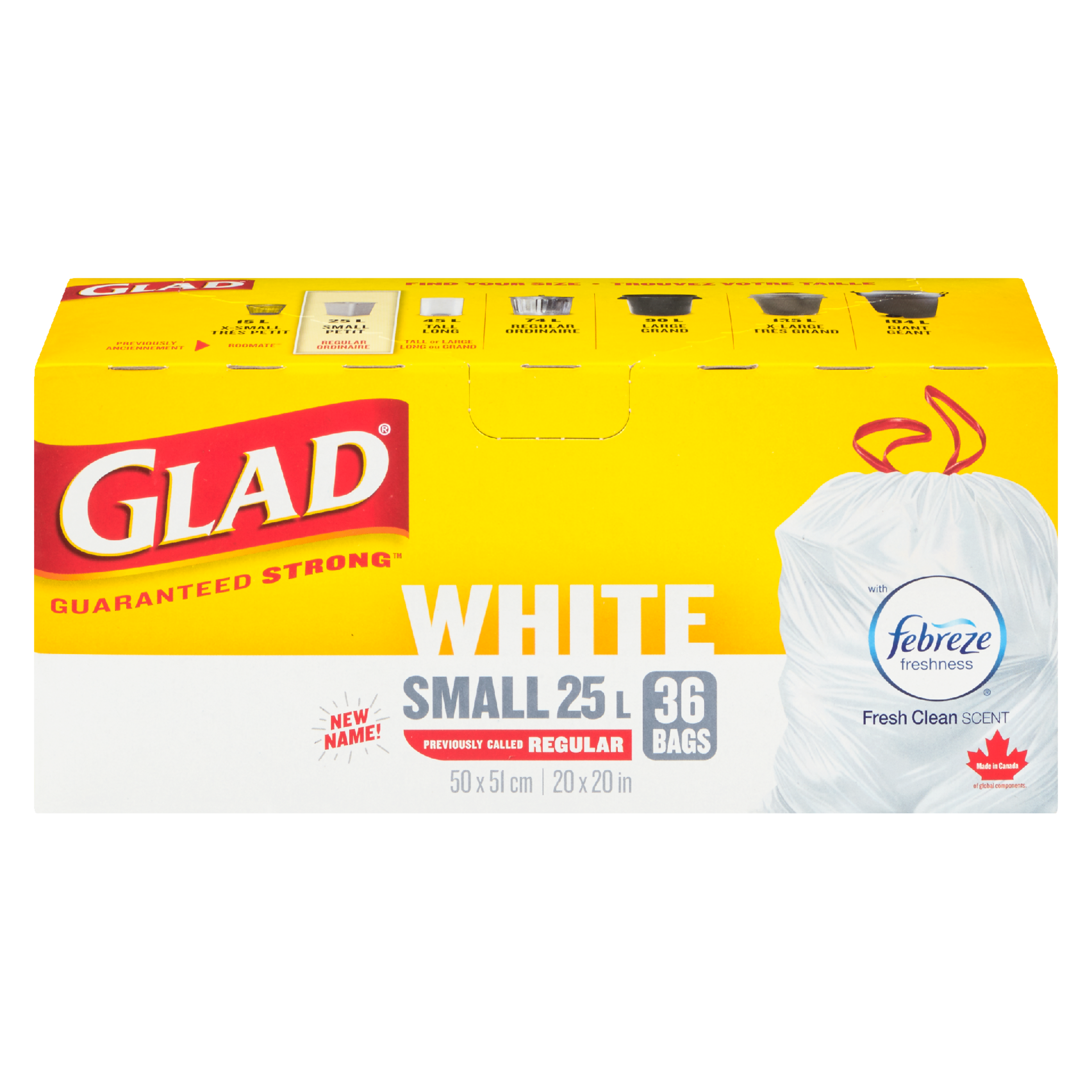 Glad White Small 25 L 36 Bags