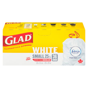Glad White Small 25 L 36 Bags