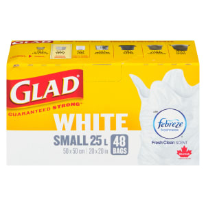 Glad White Small 25 L Fresh Clean Scent 48 Bags