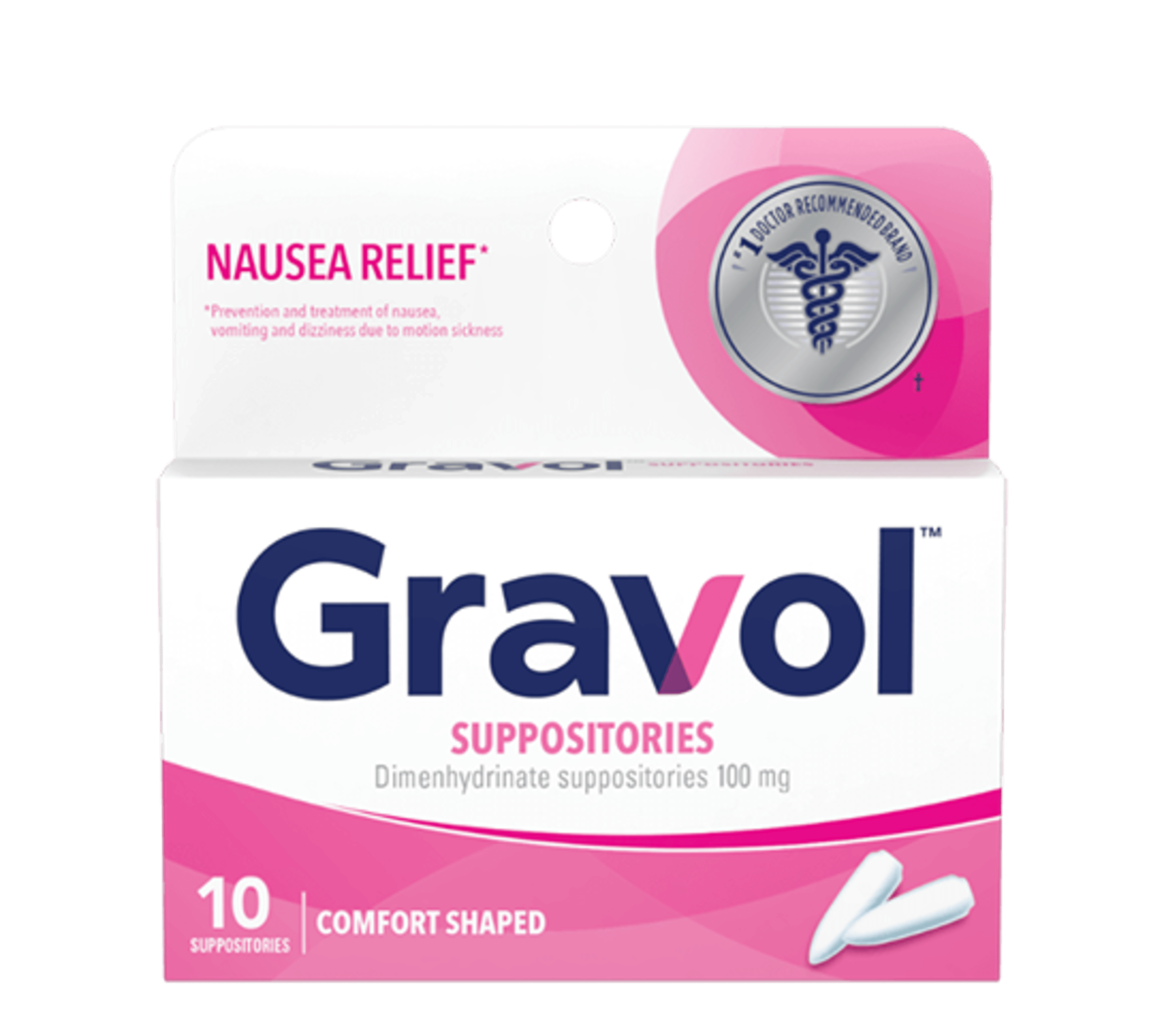 Gravol Dimenhydrinate Suppositories 100 mg 10 Suppositories