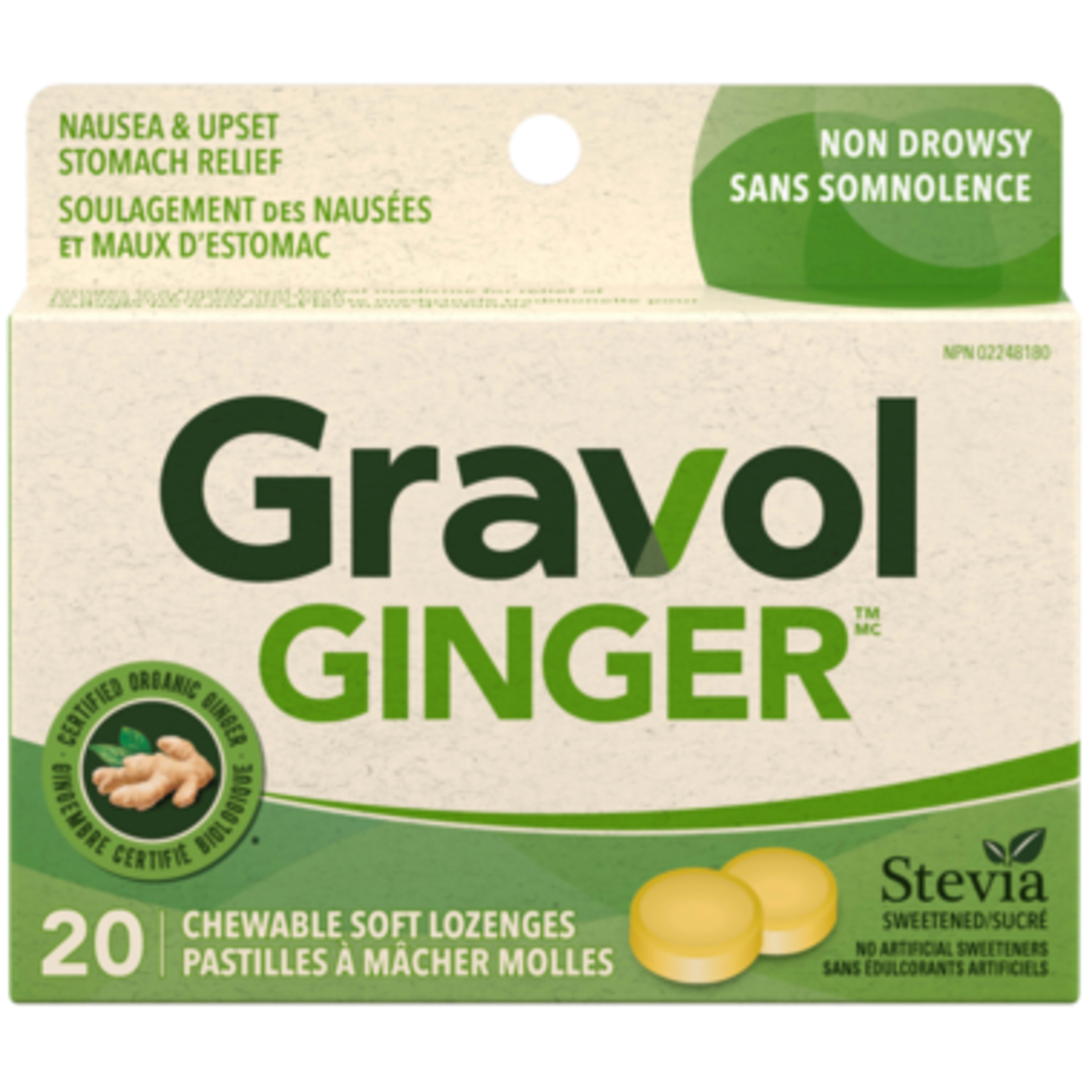 Gravol Ginger 20 Chewable Soft Lozenges