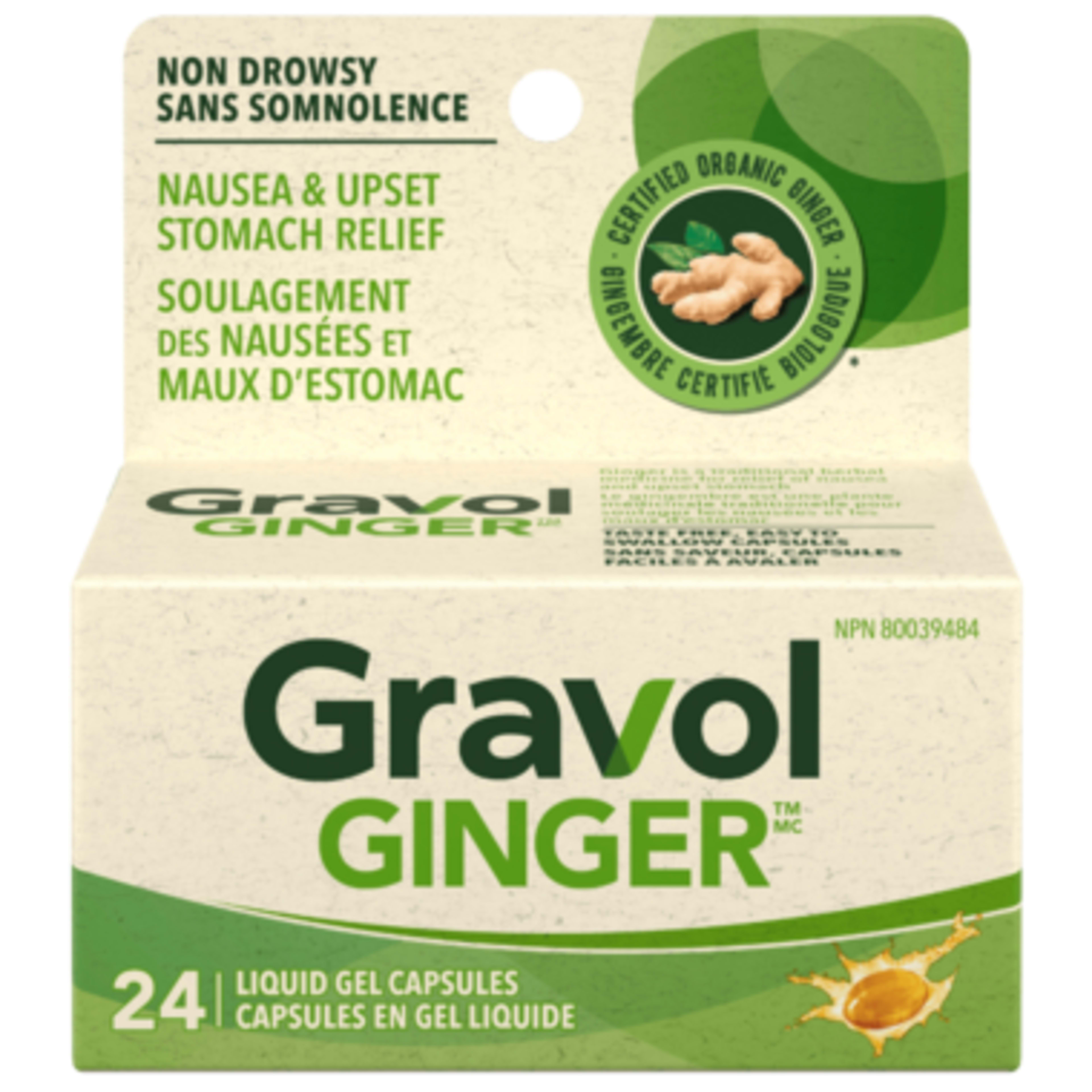 Gravol Ginger 24 Liquid Gel Capsules