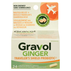 Gravol Ginger Traveler's Shield Probiotic 24 Ginger & Probiotic Capsules