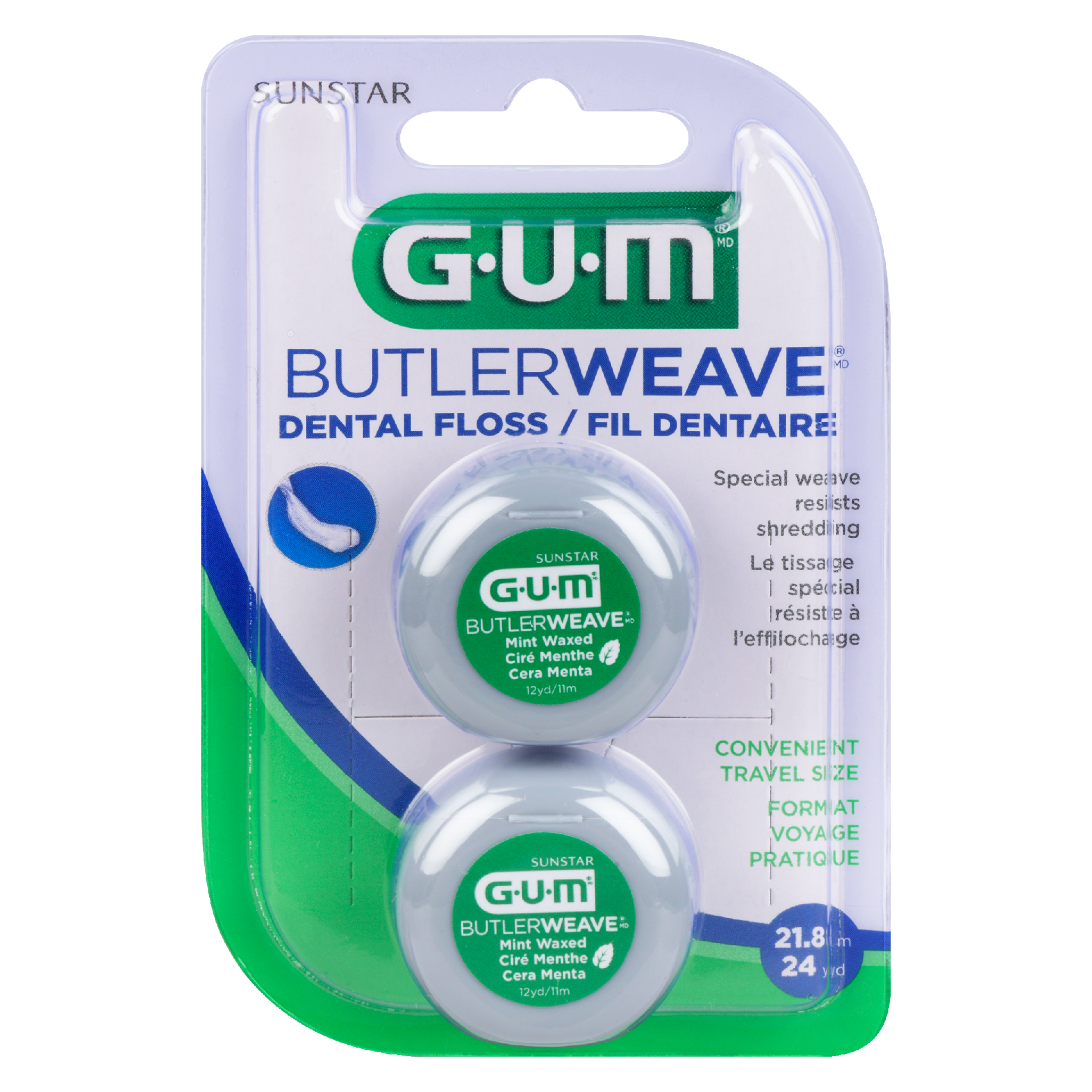 GUM Butlerweave Dental Floss Convenient Travel Size