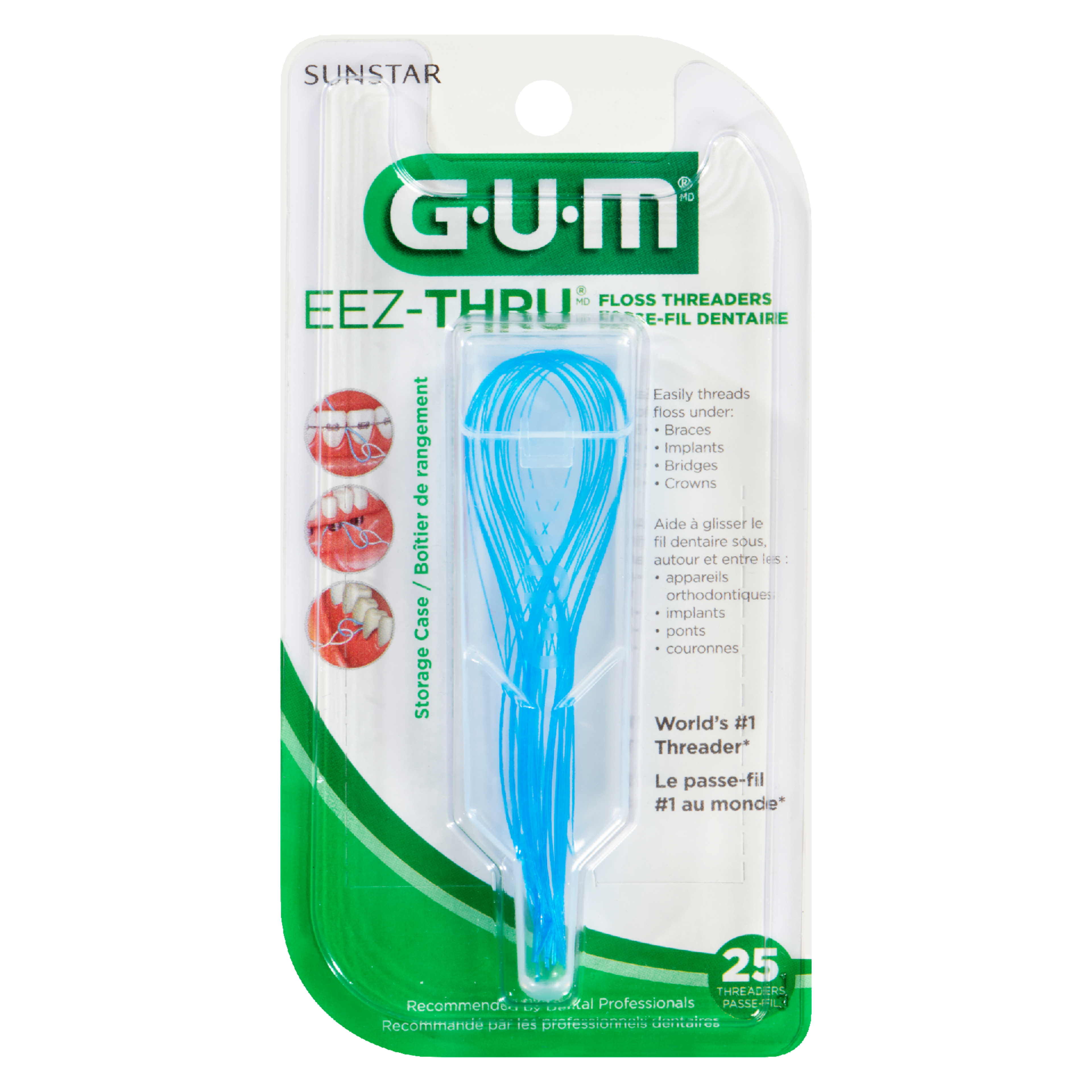 GUM Eez-Thru Floss Threaders 25 Threaders