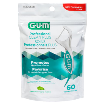 GUM Professional Clean Plus Flosser Picks Fresh Mint 60 Count