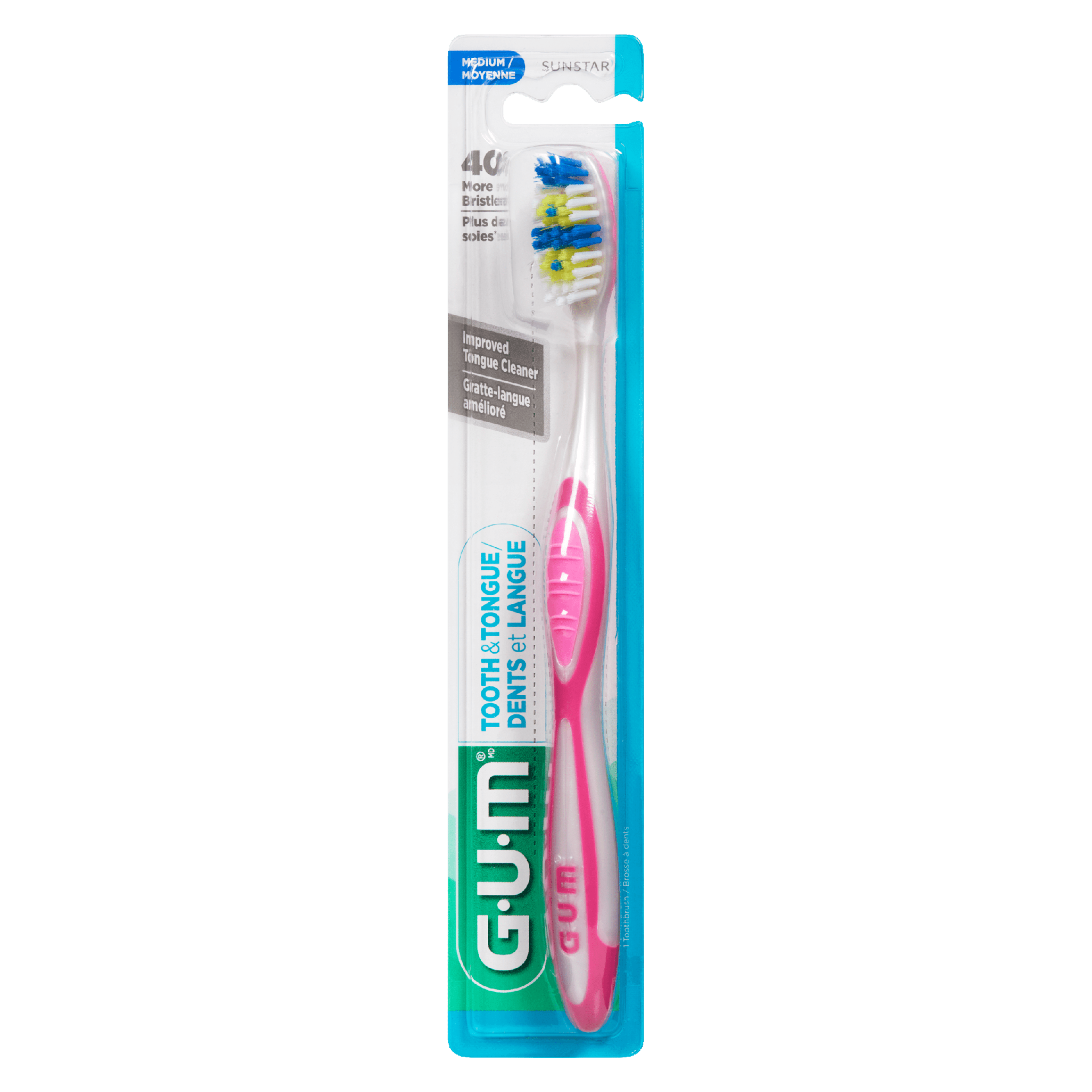 GUM Tooth & Tongue Medium 1 Toothbrush