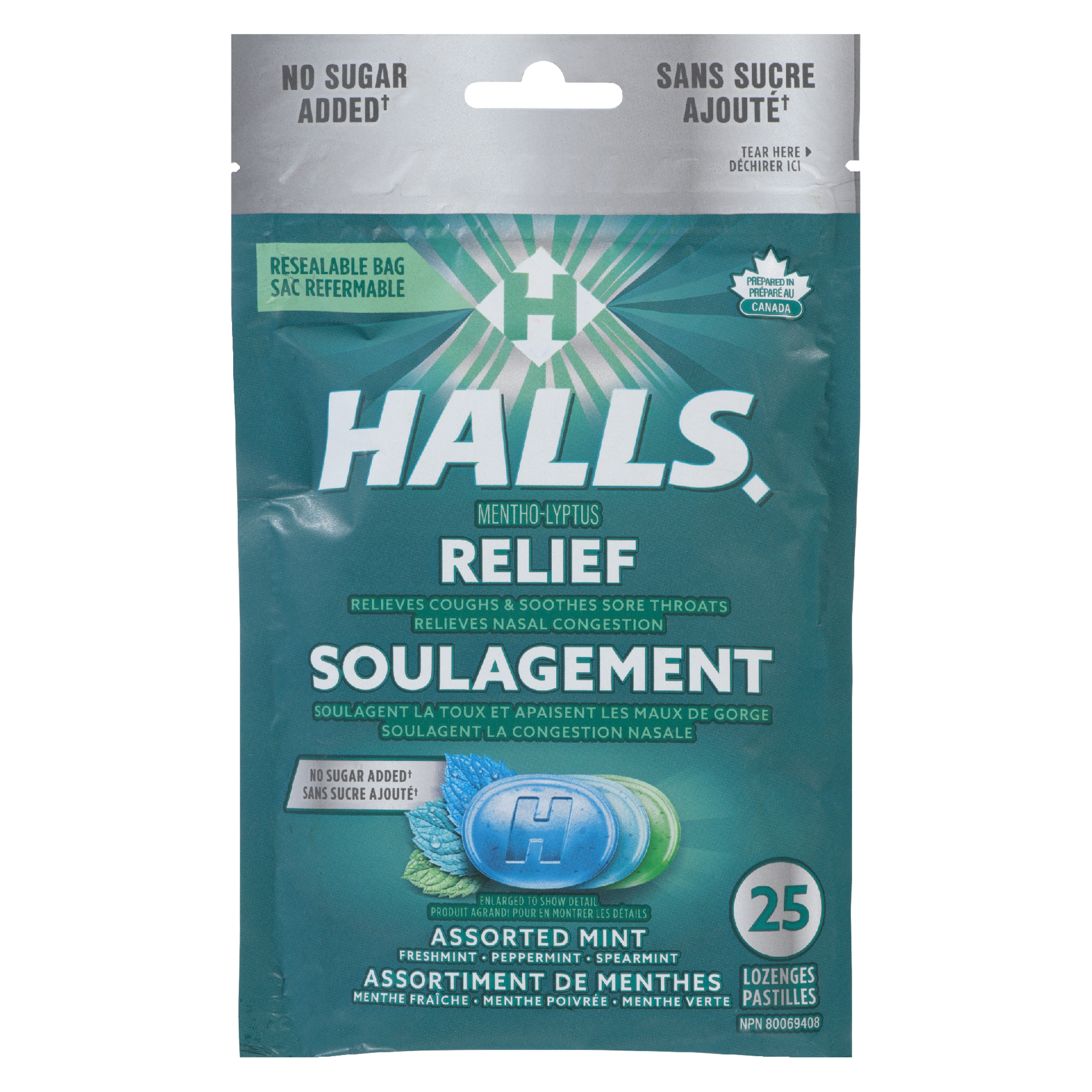 Halls Relief Mentho-Lyptus Assorted Mint 25 Lozenges