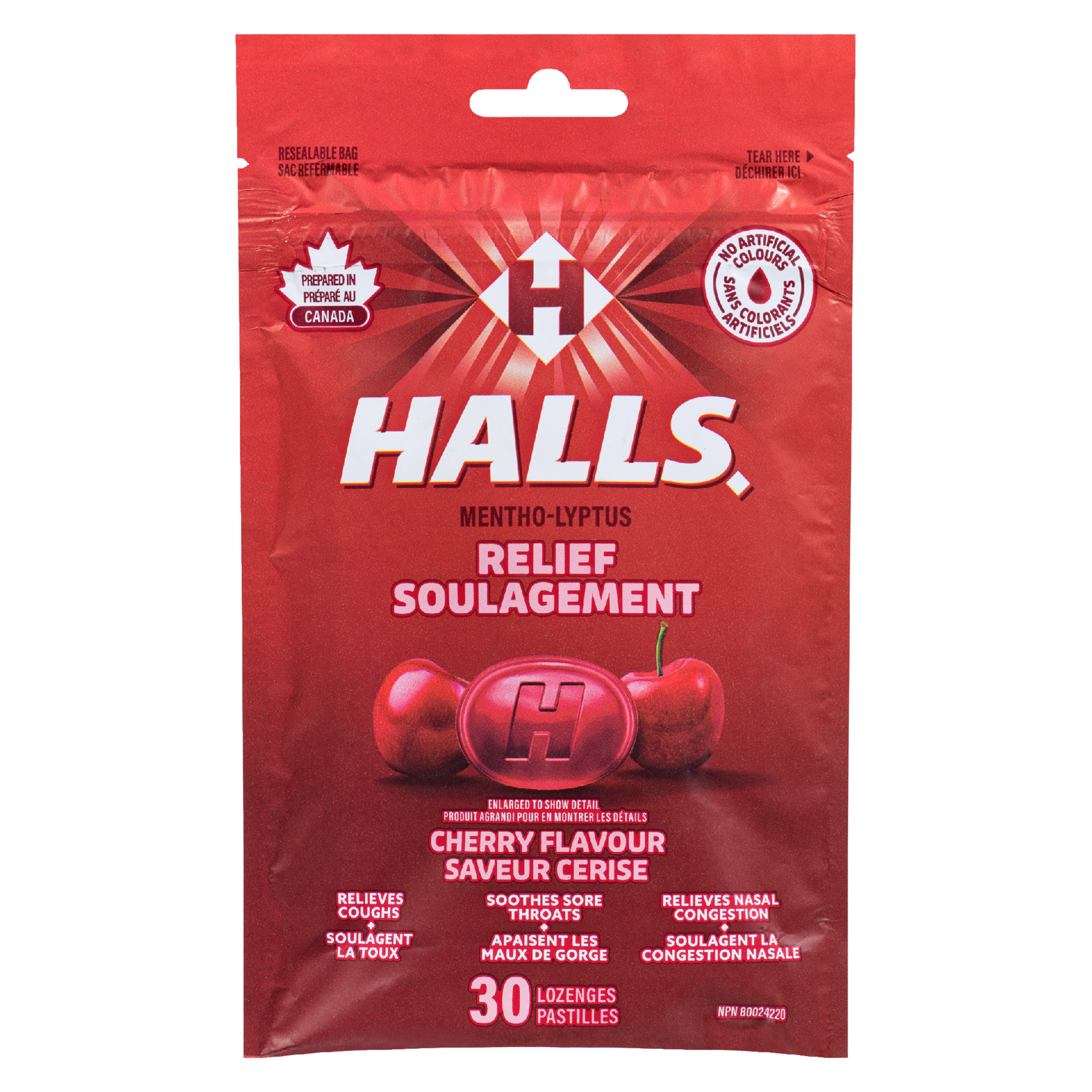 Halls Relief Mentho-Lyptus Cherry Flavour 30 Lozenges