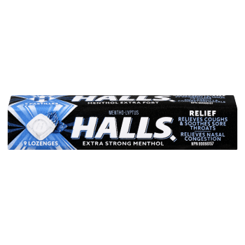 Halls Relief Mentho-Lyptus Extra Strong Menthol 9 Lozenges