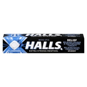 Halls Relief Mentho-Lyptus Extra Strong Menthol 9 Lozenges