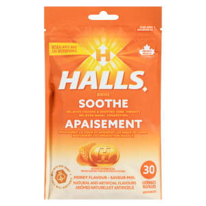 Halls Soothe Menthol Honey Flavour 30 Lozenges