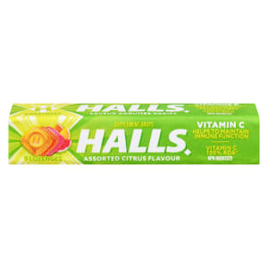 Halls Vitamin C Supplement Drops Assorted Citrus Flavour 9 Lozenges