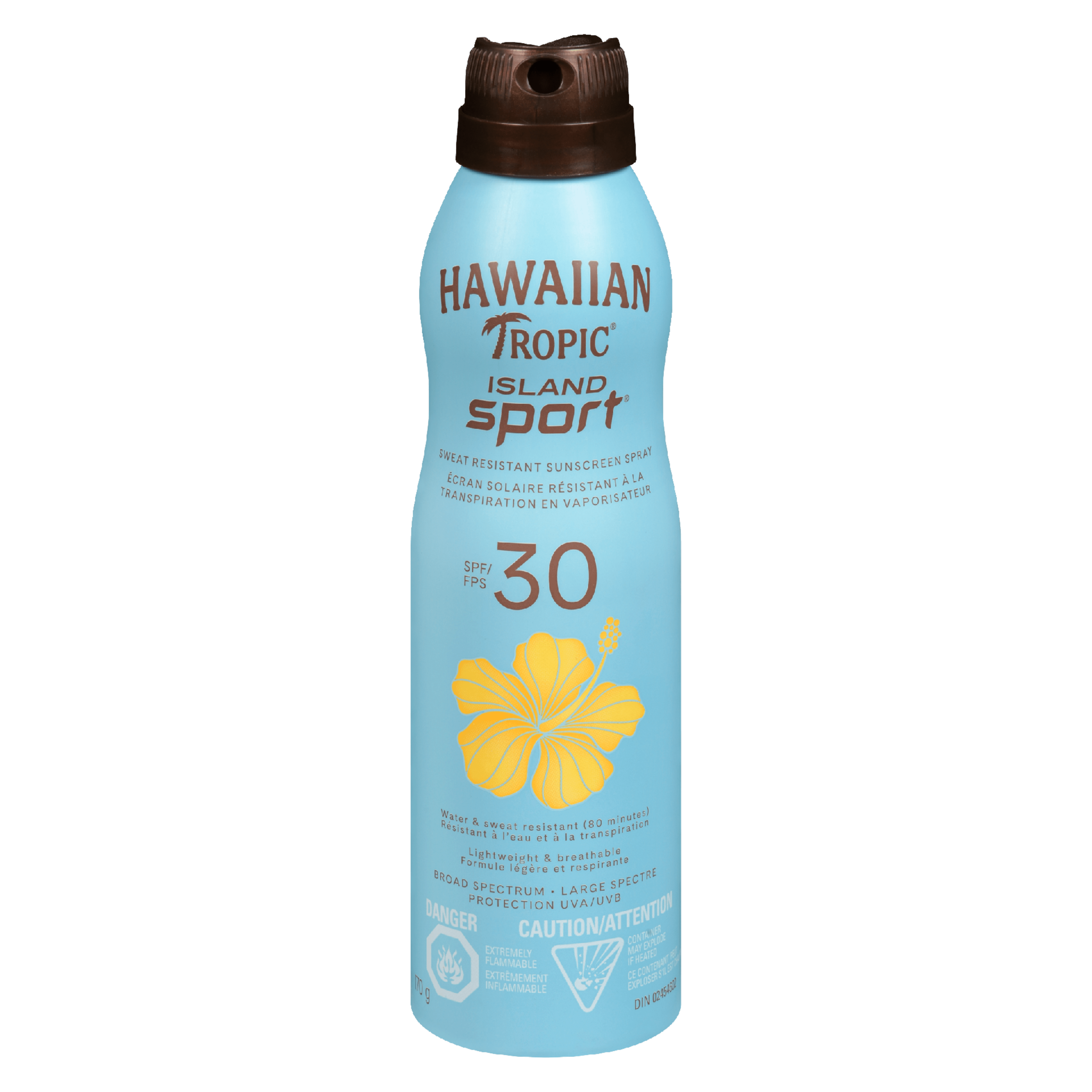 Hawaiian Tropic Island Sport Sweat Resistant Sunscreen Spray SPF 30 170 g