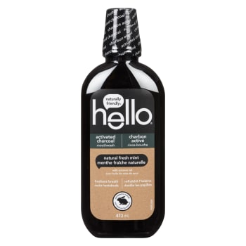hello Activated Charcoal Mouthwash Natural Fresh Mint 473 ml