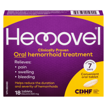 Hemovel Oral Treatment of Hemorrhoids Diosmin 600 mg 18 Tablets