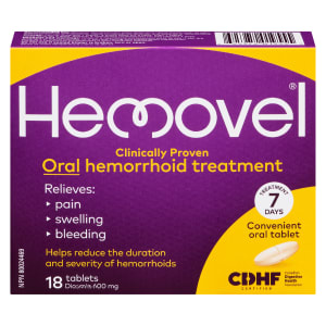 Hemovel Oral Treatment of Hemorrhoids Diosmin 600 mg 18 Tablets