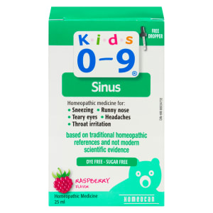 Homeocan Kids 0-9 Homeopathic Medicine Sinus Raspberry Flavor 25 ml