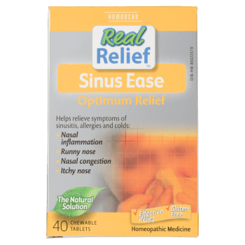 Homeocan Real Relief Homeopathic Medicine Sinus Ease Optimum Relief 40 Chewable Tablets
