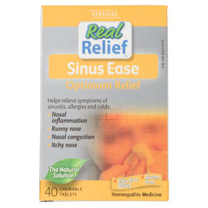Homeocan Real Relief Homeopathic Medicine Sinus Ease Optimum Relief 40 Chewable Tablets