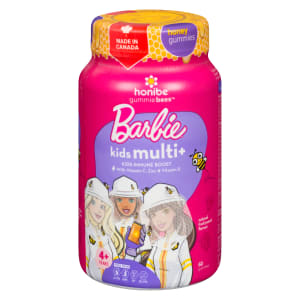 Honibe Gummie Bees Barbie Kids Multi+ Kids Immune Boost Natural Fruit Punch Flavour 4+ Years 60 Gummies