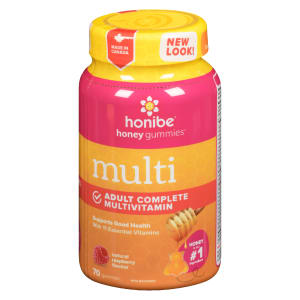 Honibe Honey Gummies Multi Adult Complete Multivitamin Natural Raspberry Flavour 70 Gummies