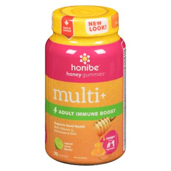 Honibe Honey Gummies Multi+ Adult Immune Boost Natural Citrus Flavour 70 Gummies