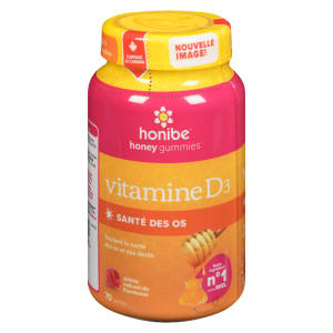 Honibe Honey Gummies Vitamin D₃ Natural Raspberry Flavour 70 Gummies