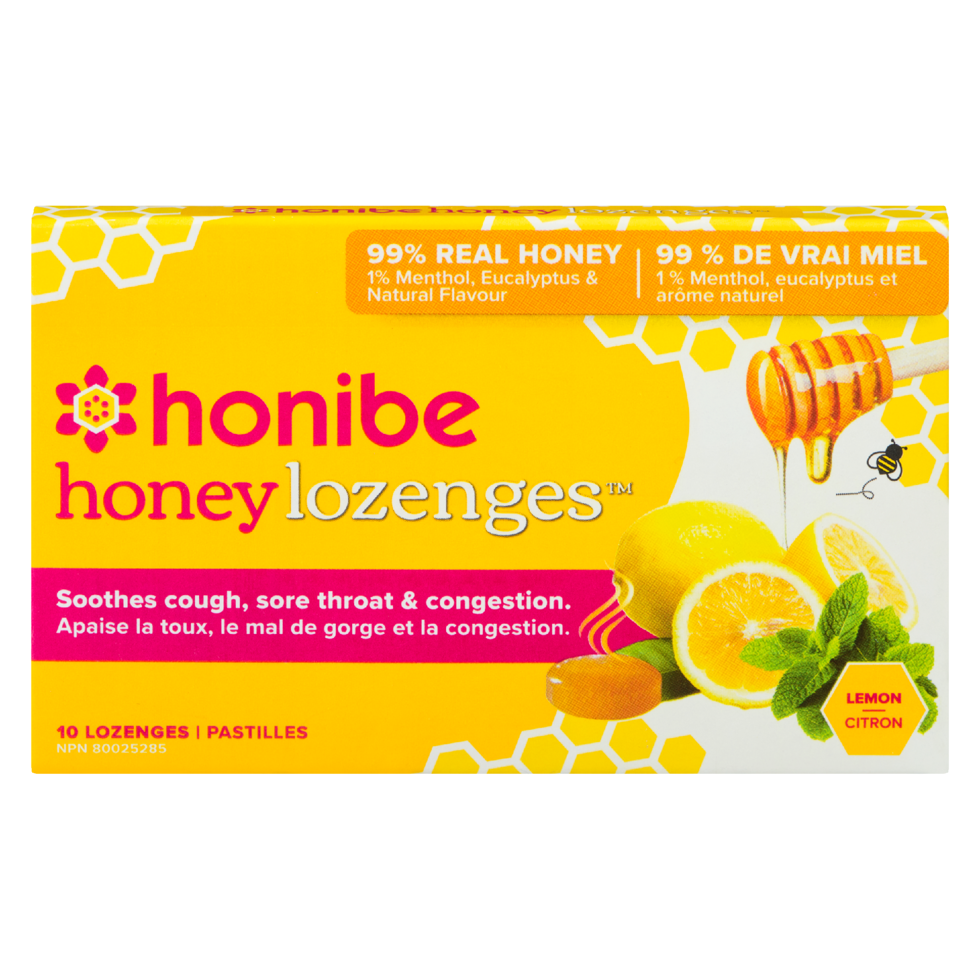 Honibe Honey Lozenges Lemon 10 Lozenges