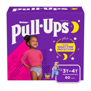 Huggies Pull-Ups Night-Time Training Pants for Girls (Size 3T-4T, 60 Count)