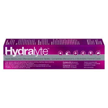 Hydralyte 20 Effervescent Electrolyte Tablets Apple Blackcurrant