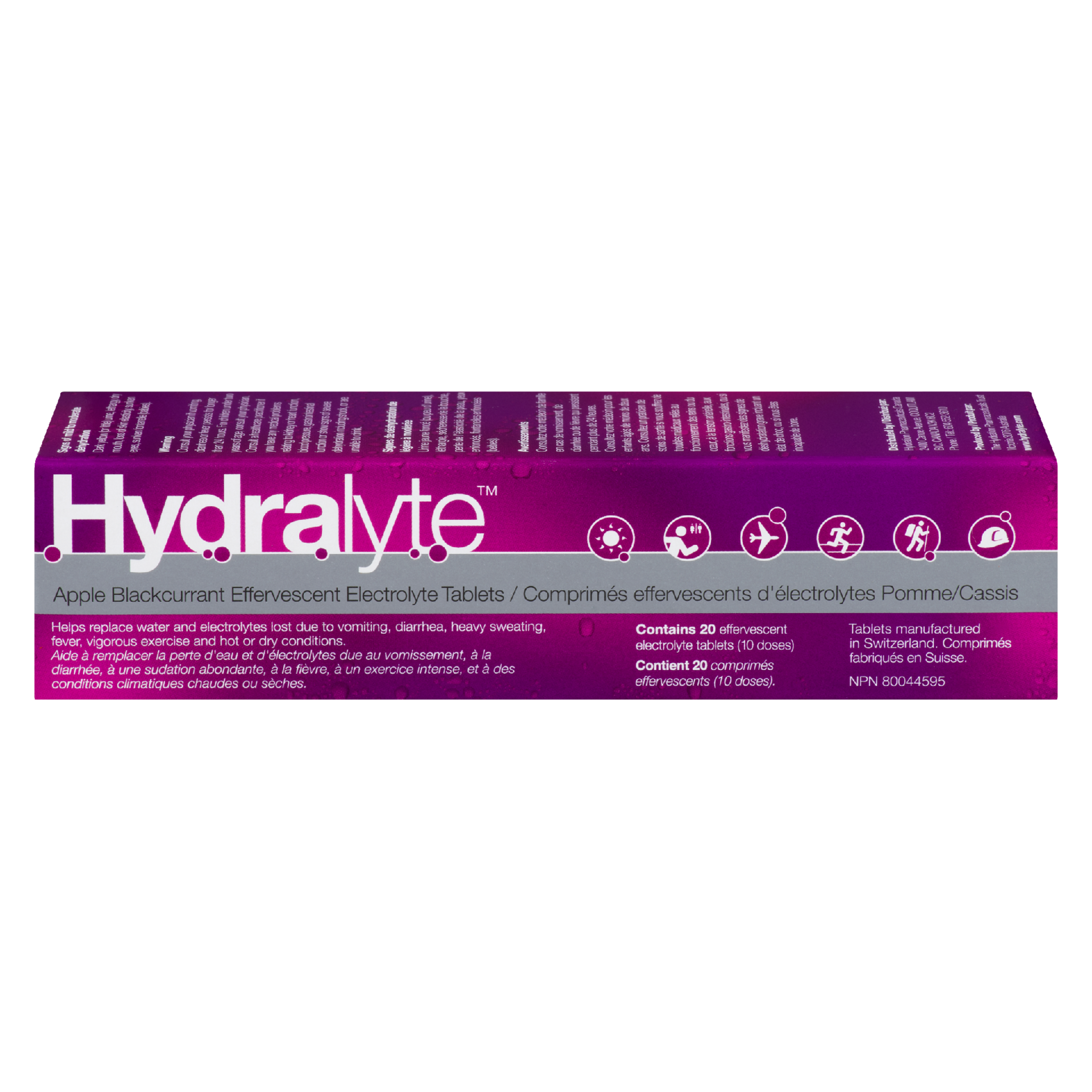Hydralyte 20 Effervescent Electrolyte Tablets Apple Blackcurrant