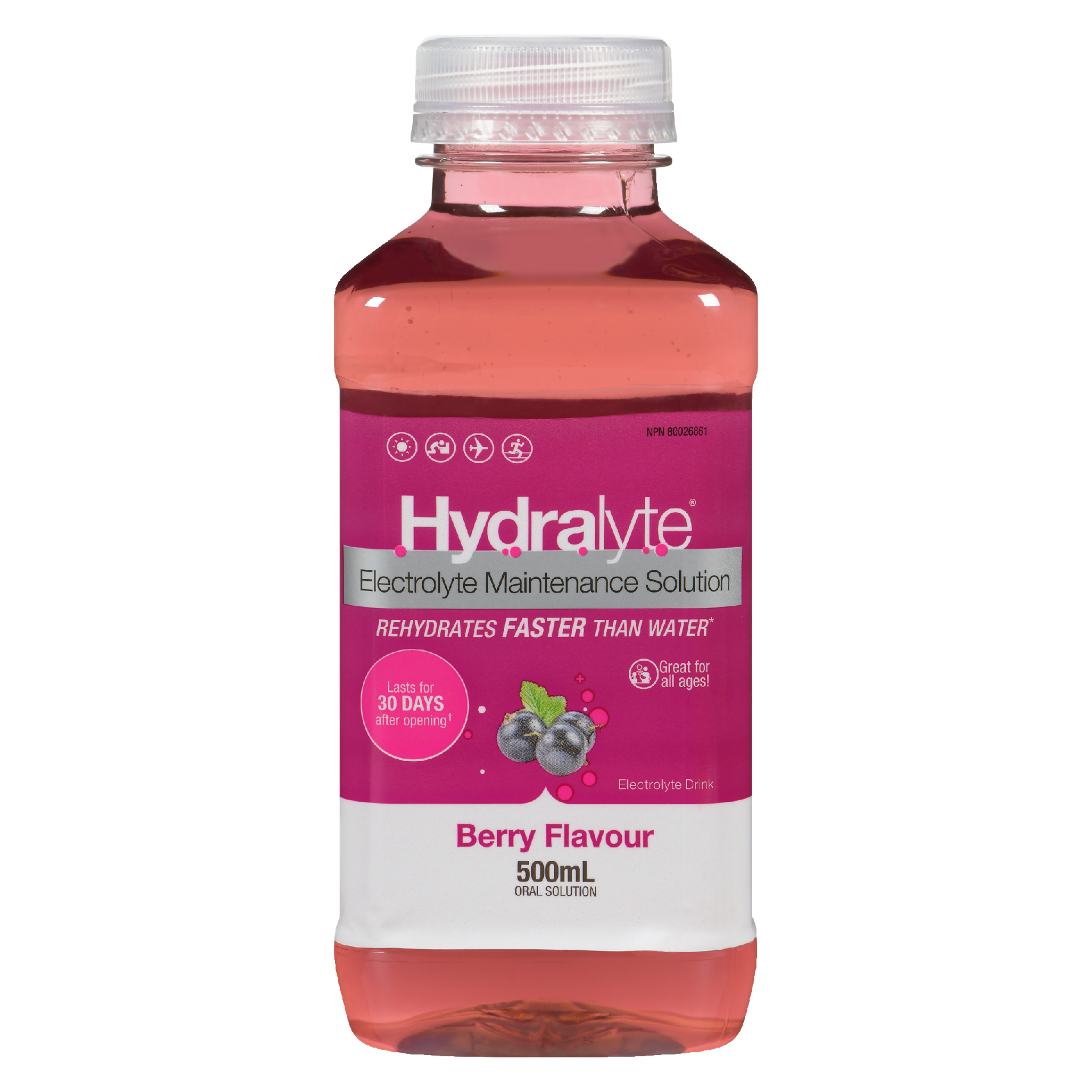 Hydralyte Electrolyte Maintenance Solution Berry Flavour 500 ml
