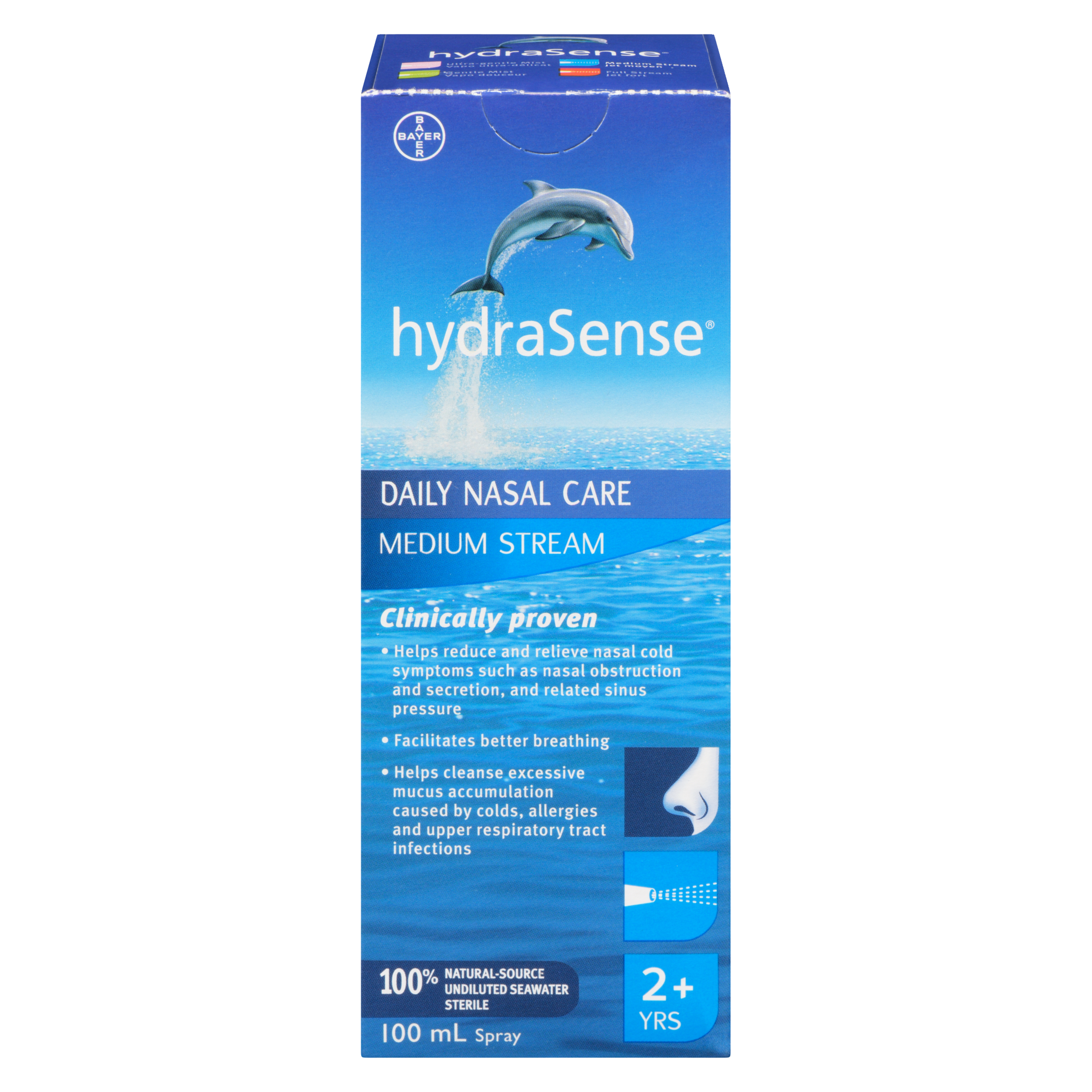 hydraSense Daily Nasal Care Medium Stream 2+ Yrs 100 ml