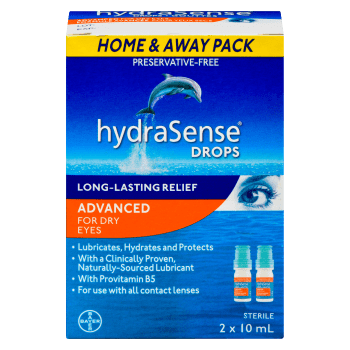 hydraSense Drops Advanced for Dry Eyes Home & Away Pack 2 x 10 ml
