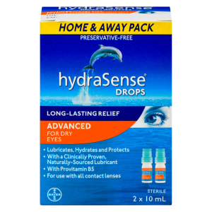 hydraSense Drops Advanced for Dry Eyes Home & Away Pack 2 x 10 ml