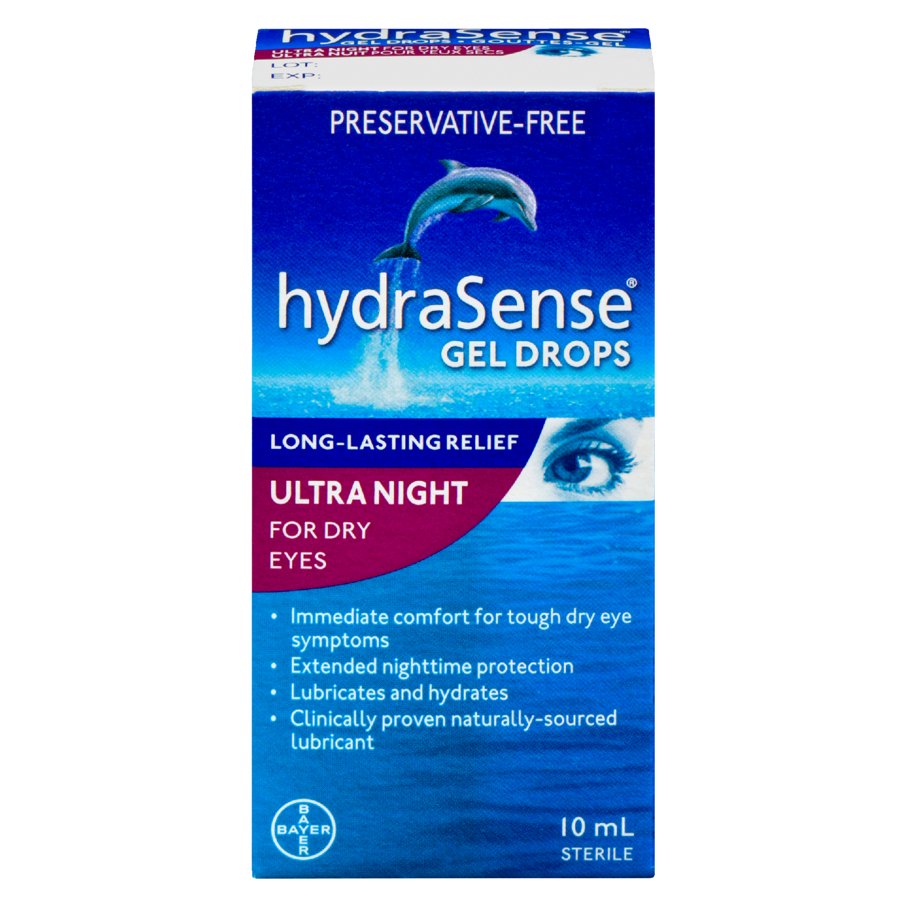 hydraSense Gel Drops Ultra Night for Dry Eyes 10 ml