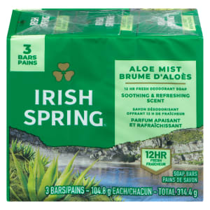 Irish Spring Soap Bars Aloe Mist 3 Bars x 104.8 g (314.4 g)