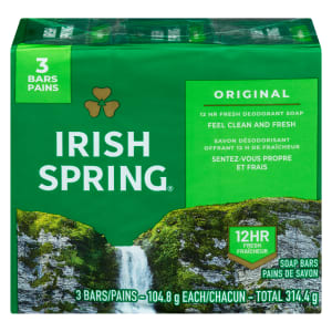 Irish Spring Soap Bars Original 3 Bars x 104.8 g (314.4 g)