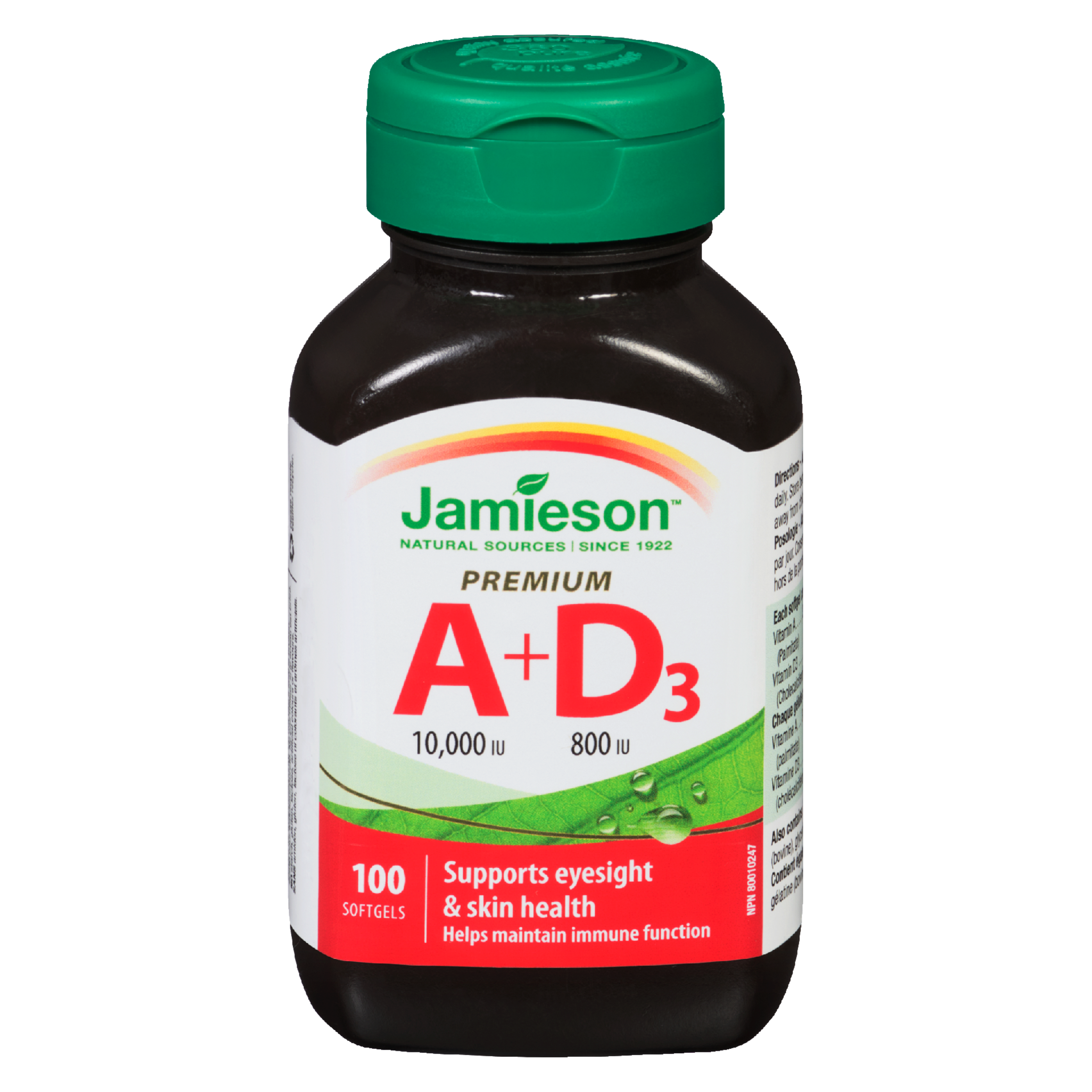 Jamieson A 10,000 IU + D₃ 800 IU 100 Softgels