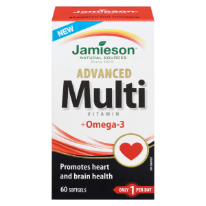 Jamieson Advanced Multivitamin + Omega-3 60 Softgels