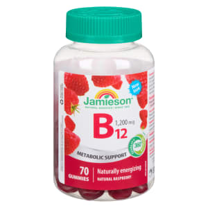 Jamieson B₁₂ 1,200 mcg Natural Raspberry 70 Gummies