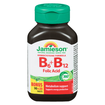 Jamieson B₆ + B₁₂ Folic Acid Bonus 90+20 Tablets