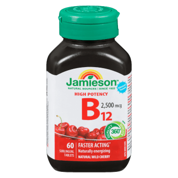 Jamieson B₁₂ High Potency 2,500 mcg 60 Sublingual Tablets