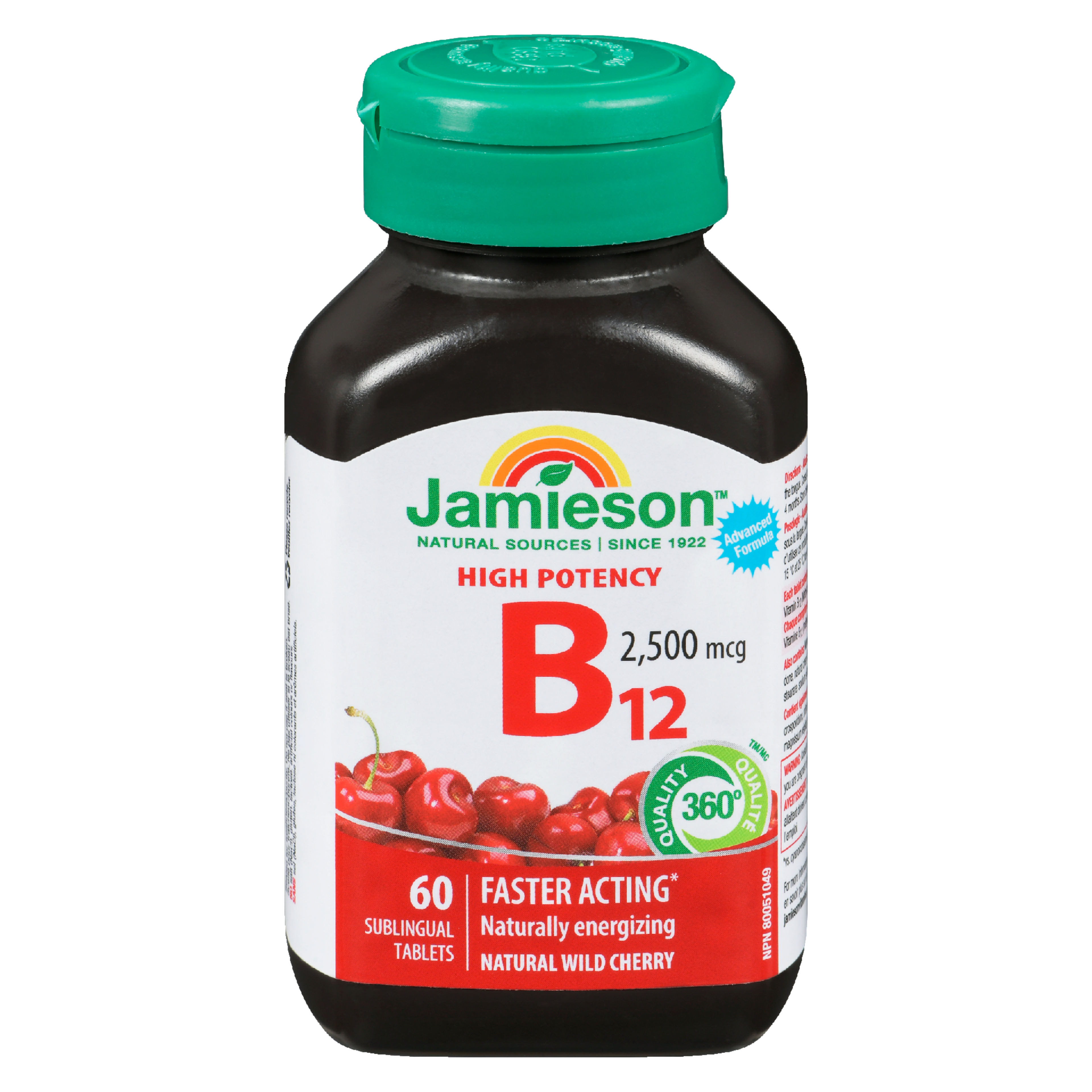 Jamieson B₁₂ High Potency 2,500 mcg 60 Sublingual Tablets