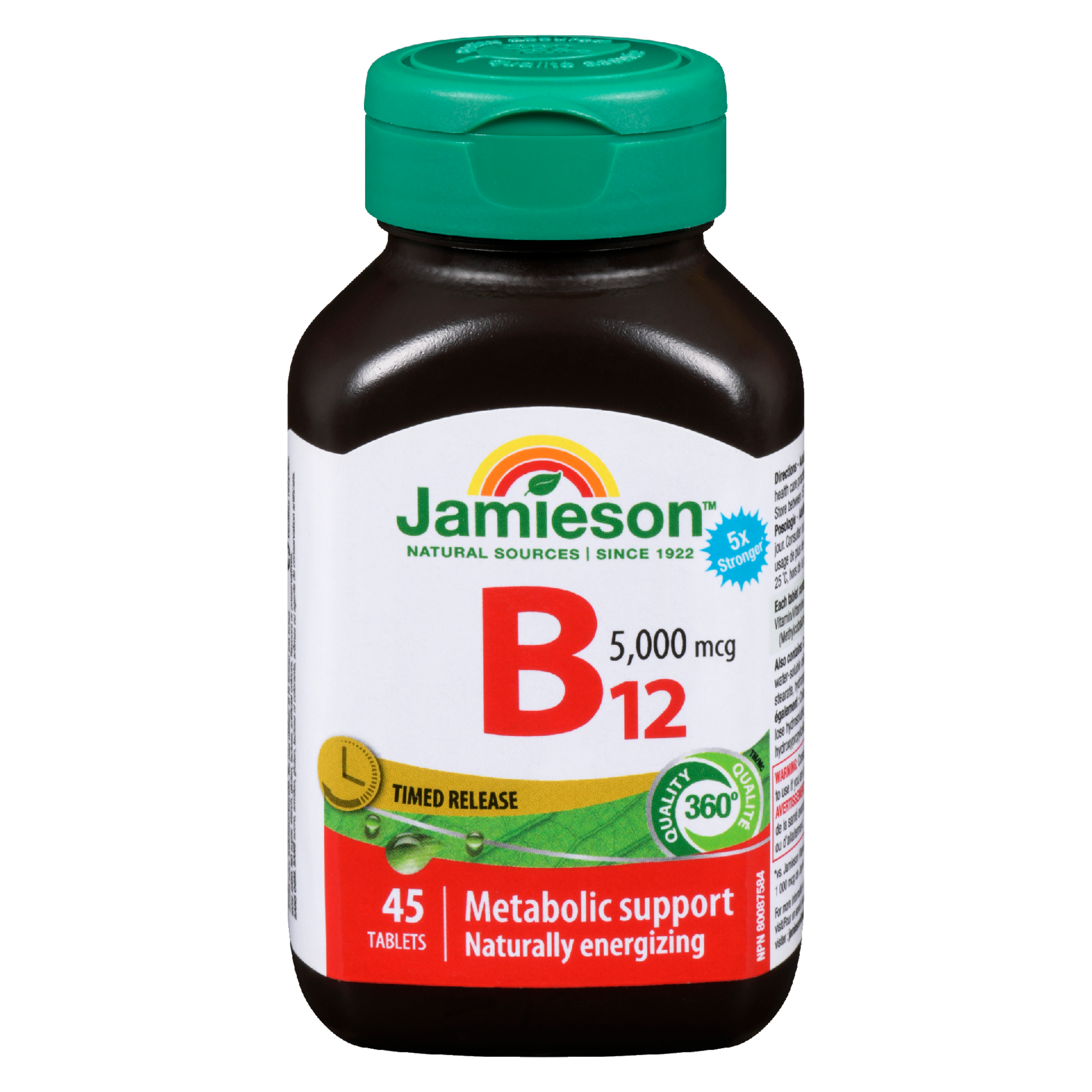 Jamieson B₁₂ Timed Release 5,000 mcg 45 Tablets